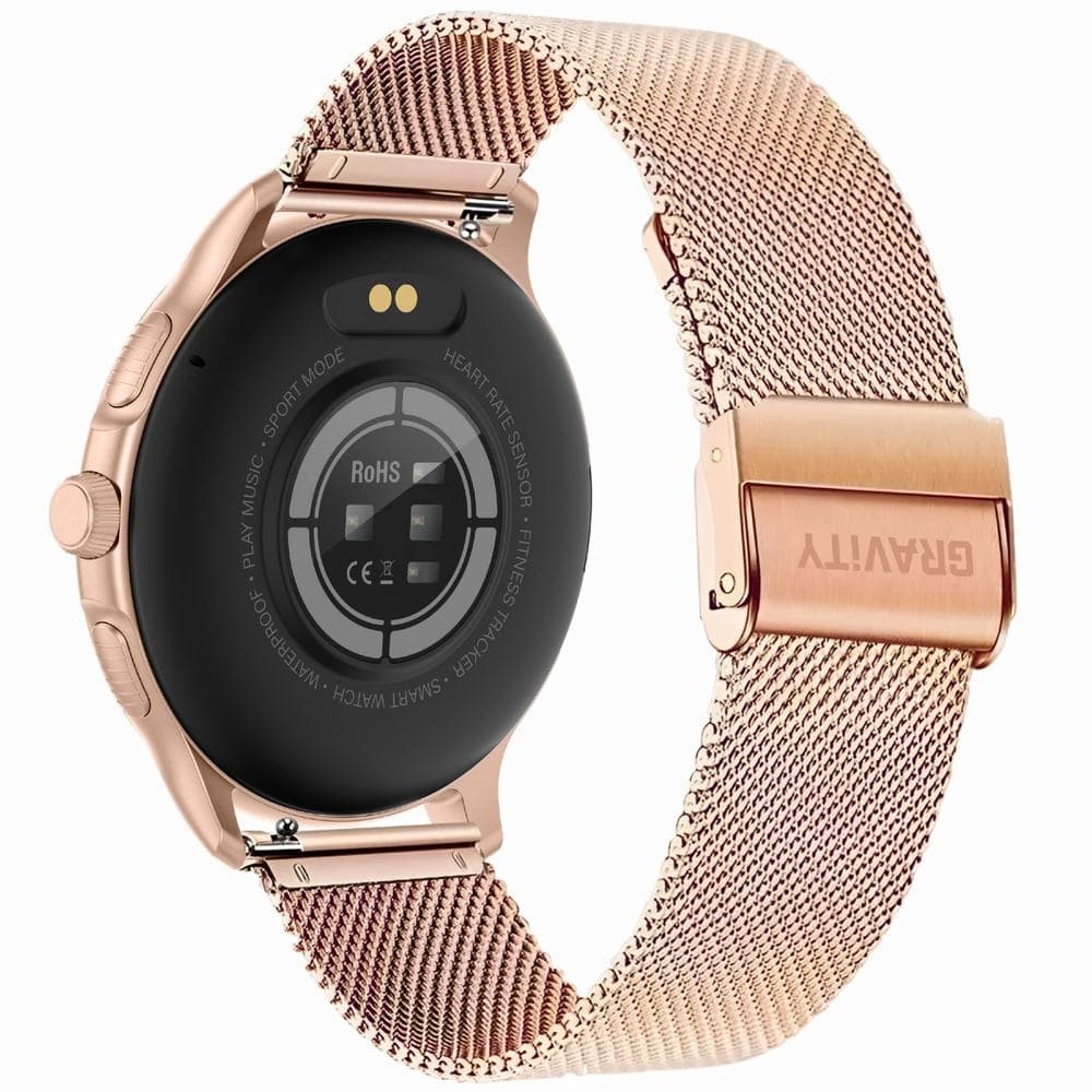Smartwatch Damski GRAVITY GT12-3 Różowy Pasek Silikonowy + Bransoleta Różowe Złoto
